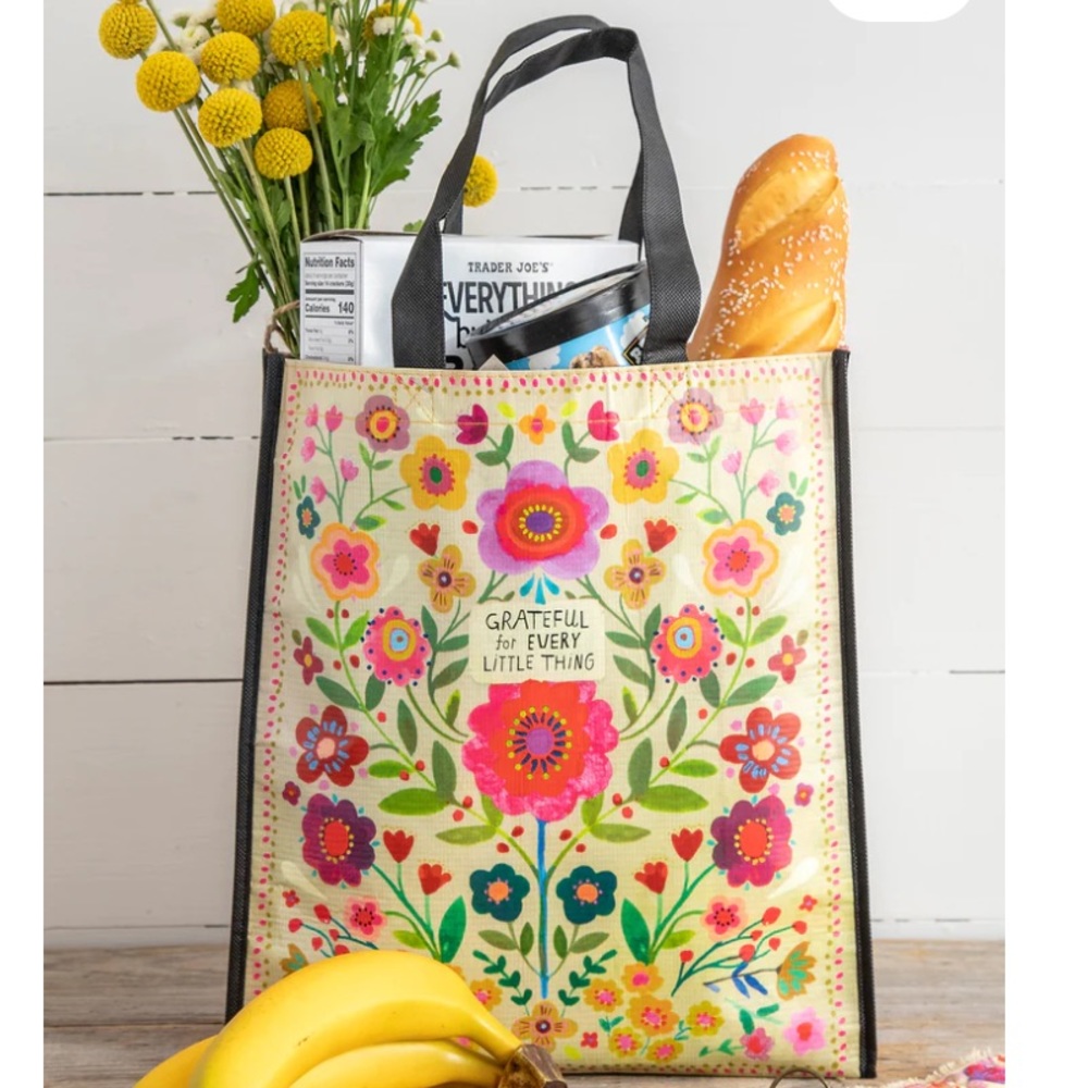3/$15 Natural Life grateful inspirational reusable boho bag - Picture 1 of 4